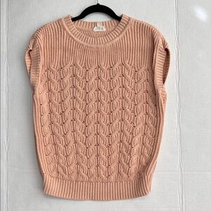 Women's Pink Cable Knit Sweater